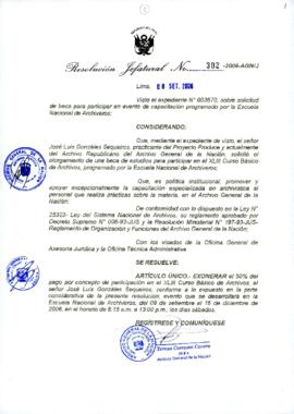 Resolución Jefatural N° 302-2006-AGN/J