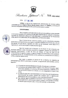 Resolución Jefatural N° 514-2013-AGN/J