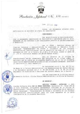 Resolución Jefatural N° 170-1998/AGN/J