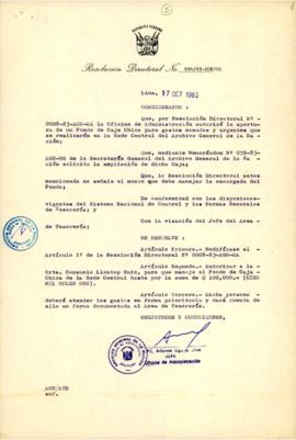 Resolución Directoral N° 84-83-AGN/OA