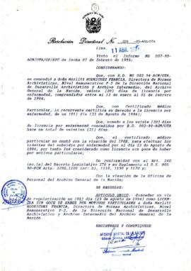 Resolución Directoral N° 009-95-AGN/OTA