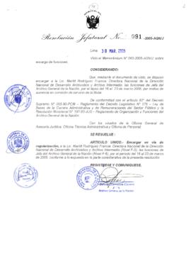 Resolución Jefatural N° 091-2005-AGN/J