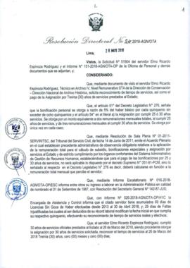 Resolución Directoral N° 018-2018-AGN/OTA
