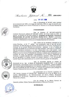Resolución Jefatural N° 354-2008-AGN/J