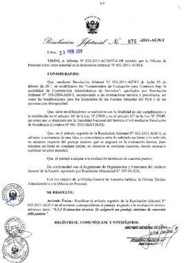 Resolución Jefatural N° 075-2011-AGN/J