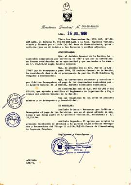 Resolución Directoral N° 049-88-AGN/OA