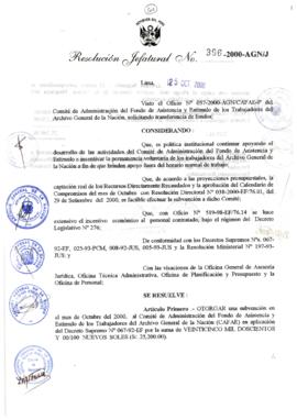 Resolución Jefatural N° 396-2000/AGN/J