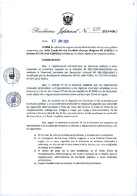 Resolución Jefatural N° 257-2013-AGN/J