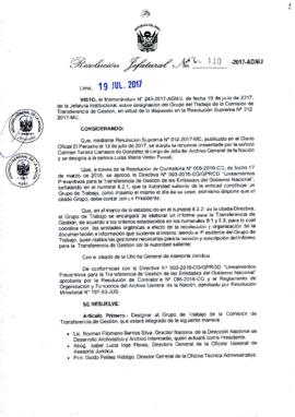 Resolución Jefatural N° 110-2017-AGN/J