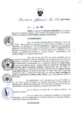 Resolución Jefatural N° 410-2007-AGN/J