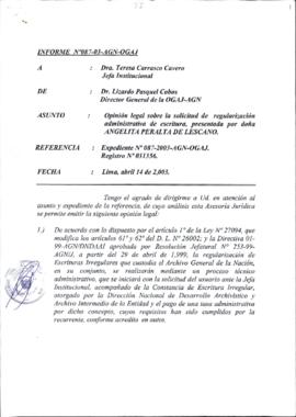 INFORME 087-2003-AGN-OGAJ