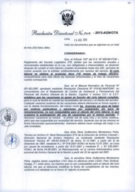 Resolución Directoral N° 049-2013-AGN/OTA