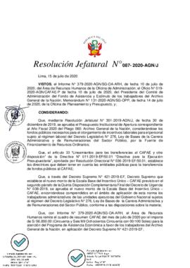 Resolución Jefatural N° 087-2020-AGN/J
