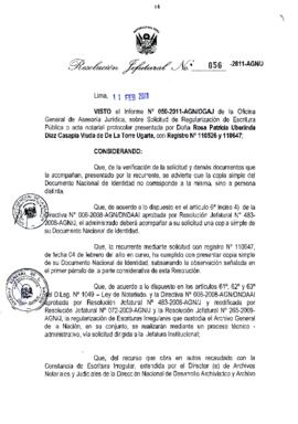 Resolución Jefatural N° 056-2011-AGN/J