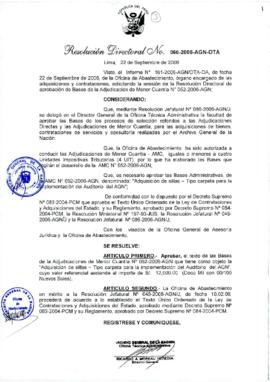 Resolución Directoral N° 060-2006-AGN/OTA