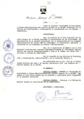 Resolución Jefatural N° 058-1989/AGN/J