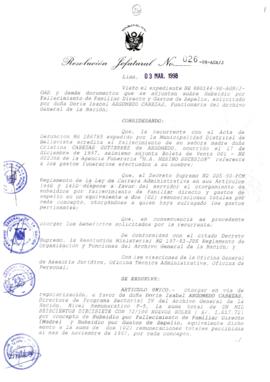 Resolución Jefatural N° 026-1998/AGN/J