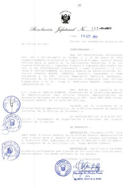 Resolución Jefatural N° 113-1993/AGN/J