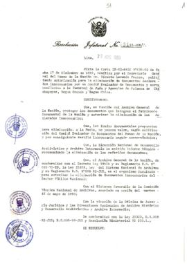 Resolución Jefatural N° 051-1993/AGN/J