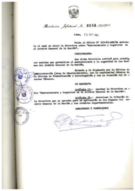 Resolución Jefatural N° 184-1983/AGN/J
