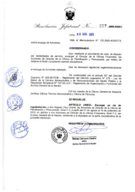 Resolución Jefatural N° 227-2005-AGN/J