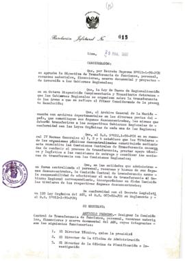 Resolución Jefatural N° 015-1990/AGN/J