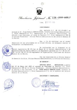 Resolución Jefatural N° 198-2000/AGN/J