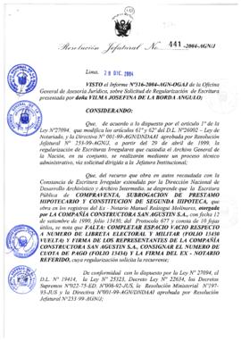 Resolución Jefatural N° 441-2004-AGN/J
