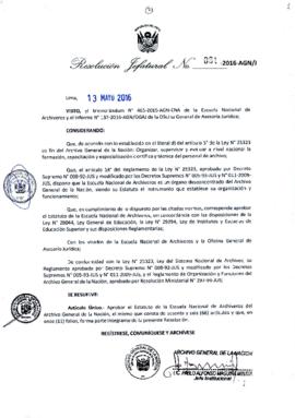Resolución Jefatural N° 091-2016-AGN/J