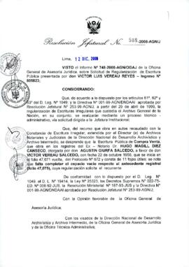 Resolución Jefatural N° 508-2008-AGN/J