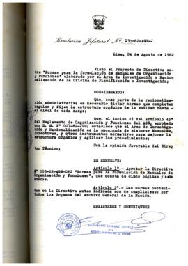 Resolución Jefatural N° 137-1982/AGN/J
