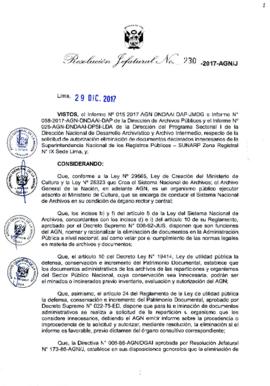 Resolución Jefatural N° 230-2017-AGN/J