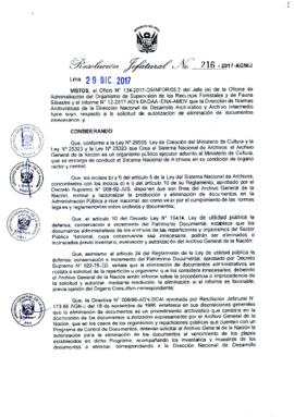 Resolución Jefatural N° 216-2017-AGN/J