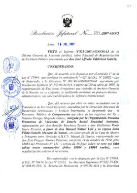 Resolución Jefatural N° 284-2007-AGN/J