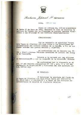 Resolución Jefatural N° 061-1982/AGN/J