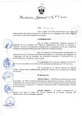 Resolución Jefatural N° 171-1998/AGN/J