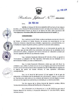 Resolución Jefatural N° 080-2014-AGN/J