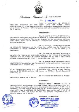 Resolución Directoral N° 015-97-AGN/OTA