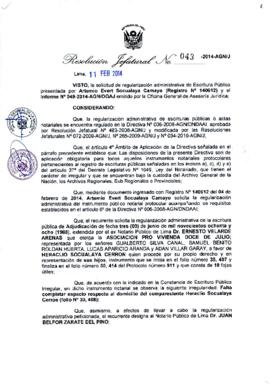 Resolución Jefatural N° 043-2014-AGN/J