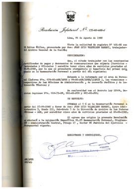 Resolución Jefatural N° 135-1982/AGN/J