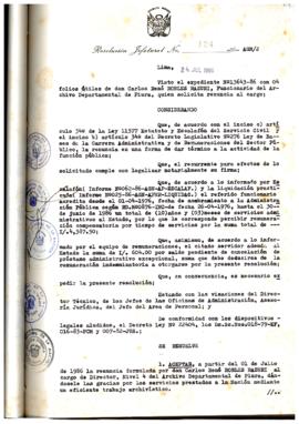 Resolución Jefatural N° 124-1986/AGN/J