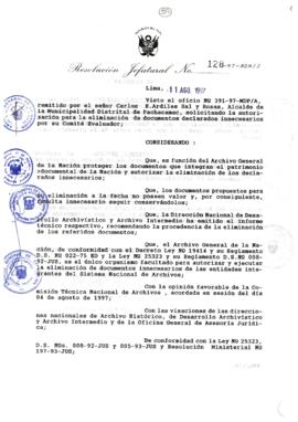 Resolución Jefatural N° 128-1997/AGN/J