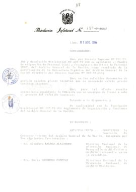 Resolución Jefatural N° 118-1994/AGN/J