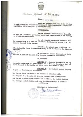 Resolución Jefatural N° 160-1985/AGN/J