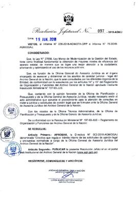Resolución Jefatural N° 097-2018-AGN/J