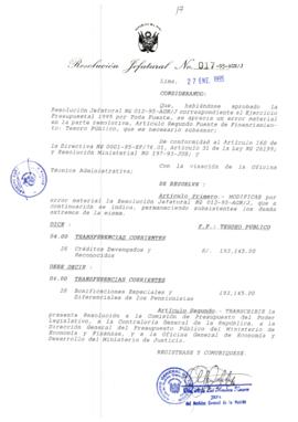 Resolución Jefatural N° 017-1995/AGN/J