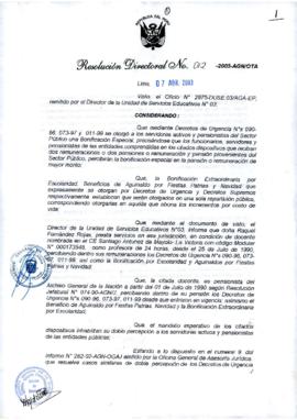 Resolución Directoral N° 012-2003-AGN/OTA