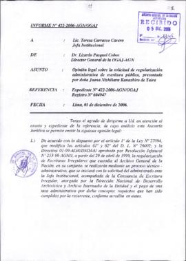 INFORME 422-2006-AGN/OGAJ
