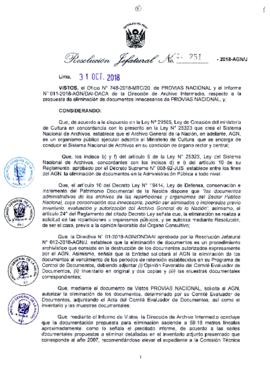 Resolución Jefatural N° 251-2018-AGN/J
