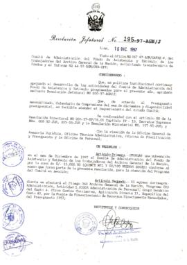 Resolución Jefatural N° 195-1997/AGN/J